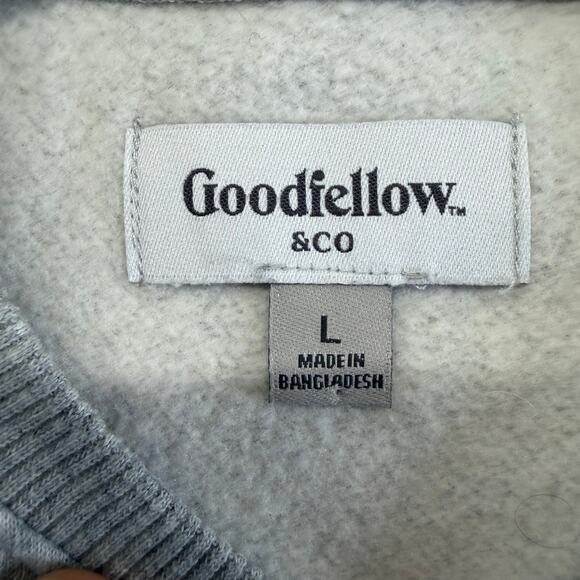 Goodfellow & Co Probably Late For Something Gray Unisex Sweatshirt Size Large - Picture 4 of 9
